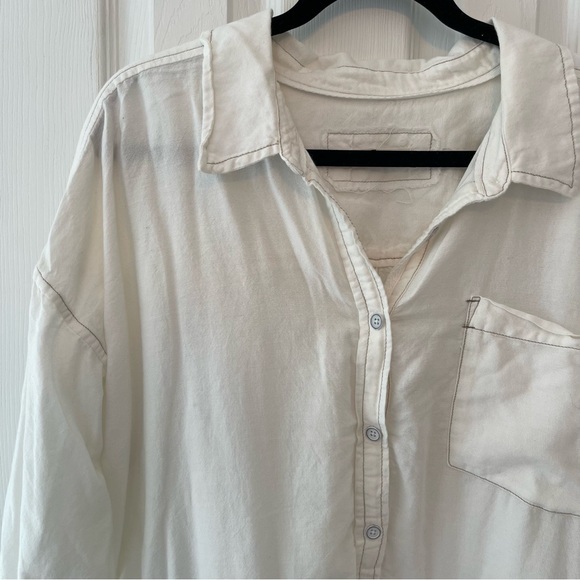 Free People We The Free Smock Oxford Shirt Tunic Dress - Picture 11 of 13